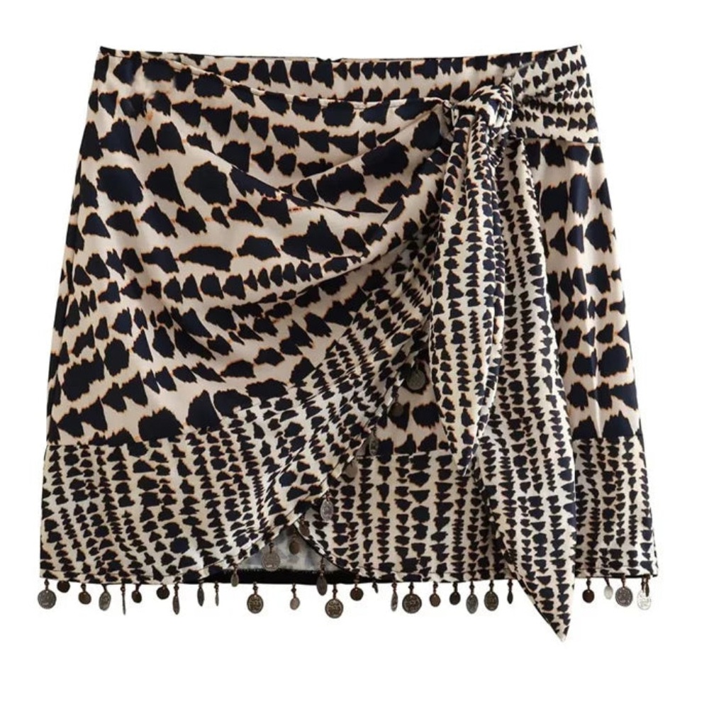 Zara printed skirt with beads